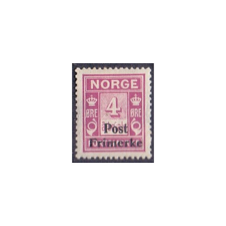 Norge. 1929. Provisorier på portomærker. 4 øre. AFA nr. 140 ** st. stemplet postfrisk