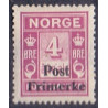 Norge. 1929. Provisorier på portomærker. 4 øre. AFA nr. 140 ** st. stemplet postfrisk
