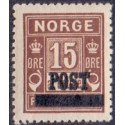 Norge. 1929. Provisorier på portomærker. 15 øre. AFA nr. 142 ** st. stemplet postfrisk
