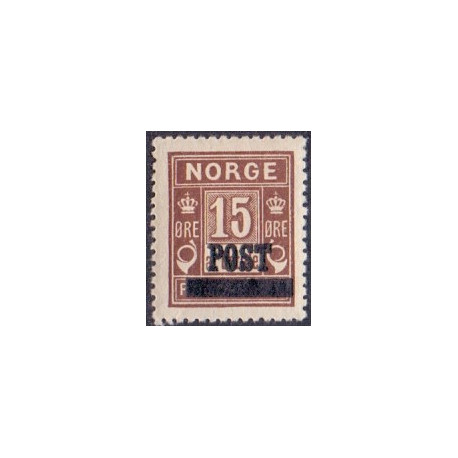 Norge. 1929. Provisorier på portomærker. 15 øre. AFA nr. 142 ** st. stemplet postfrisk