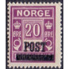 Norge. 1929. Provisorier på portomærker. 20 øre. AFA nr. 143 ** st. stemplet postfrisk