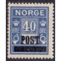Norge. 1929. Provisorier på portomærker. 40 øre. AFA nr. 144 ** st. stemplet postfrisk