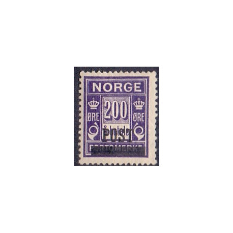 Norge. 1929. Provisorier på portomærker. 200 øre. AFA nr. 147 ** st. stemplet postfrisk