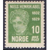 Norge. 1929. N.H. Abels død 10 øre. AFA nr. 148 ** st. stemplet postfrisk