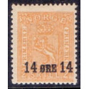 Norge. 1929. Provisorium 14 Øre./2 Sk.  AFA nr. 152 ** st. stemplet postfrisk