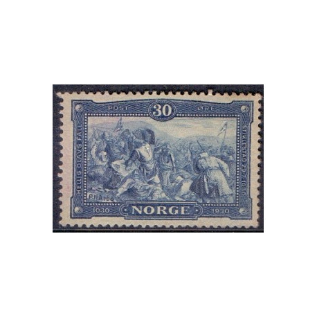 Norge. 1930. Olav den Hellige. 30 Øre. AFA nr. 158 **  st. stemplet postfrisk