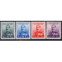 Norge. 1937-38. Dybtryk. 1,00-5,00 Kr. AFA nr. 192-95 ** st. stemplet postfrisk