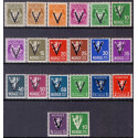 Norge. 1941. V-Mærker UDEN vandmærke. AFA nr. 245-64 **  st. stemplet postfrisk