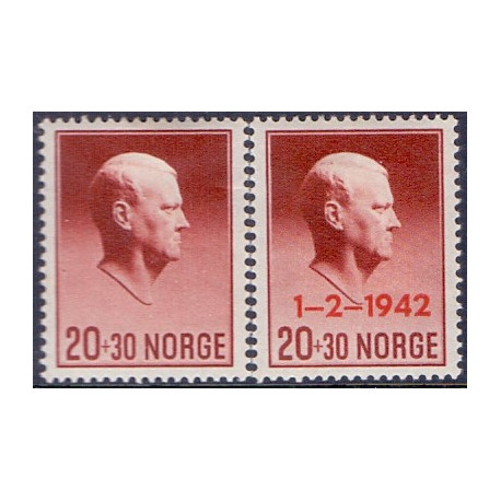 Norge. 1942, Quisling. AFA nr. 279-80 **  st. stemplet postfrisk