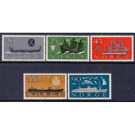 Norge. 1960, Skibsmotiver. AFA nr. 459-63 ** stemplet postfrisk FDC