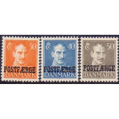 Danmark Postfærge 1945. Chr. X.  AFA nr. 29-31  **/MNH  stemplet/used