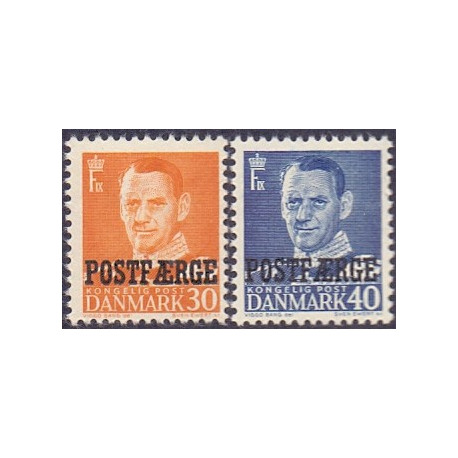Danmark Postfærge 1949. Fr. IX.  AFA nr. 32-33  **/MNH  stemplet/used