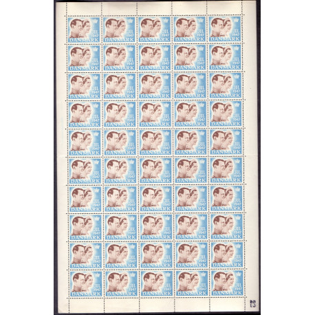 Danmark julemærke 1947 i helark ufoldet, foldet **/*