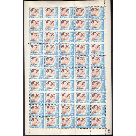 Danmark julemærke 1947 i helark ufoldet, foldet **/*