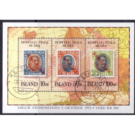 Island. 1993. Frimærkets dag i miniark. AFA nr. 780 **  postfrisk st. stemplet FDC