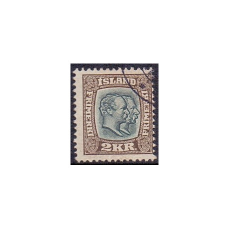 Island. 1907. Dobbelt konger 2 kr, AFA nr. 61 ** postfrisk st. stemplet FDC