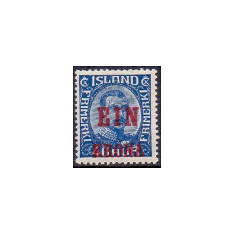 Island. 1926. Provisorier EIN KRONA/40 Aur. AFA nr. 121  **   postfrisk st. stemplet FDC