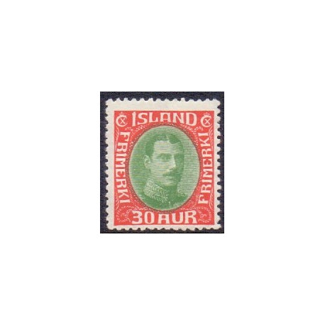 Island. 1934. Chr. V. 30 Aur. AFA nr. 174  **   postfrisk st. stemplet FDC