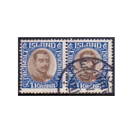 Island. 1920. Chr. X. AFA Specialkatalog VARIANT nr. 96m, i parstykke st.