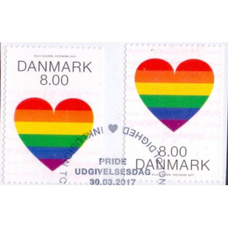 2017. Pride, AFA nr. 1899-1900, postfrisk Stemplet FDC