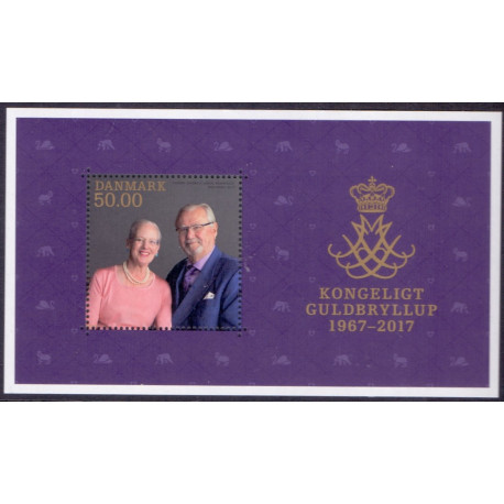 2017. Kongeligt Bryllup, miniark, AFA nr. 1902A, postfrisk Stemplet FDC