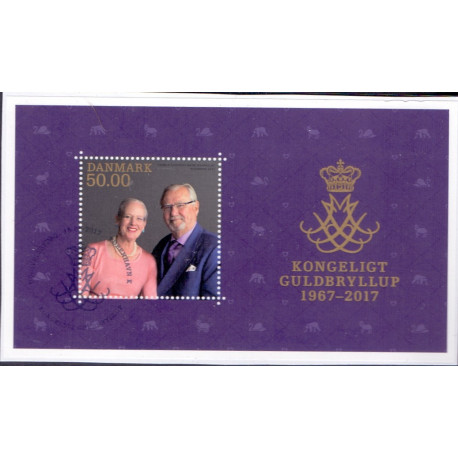 2017. Kongeligt Bryllup, miniark, AFA nr. 1902A, postfrisk Stemplet FDC