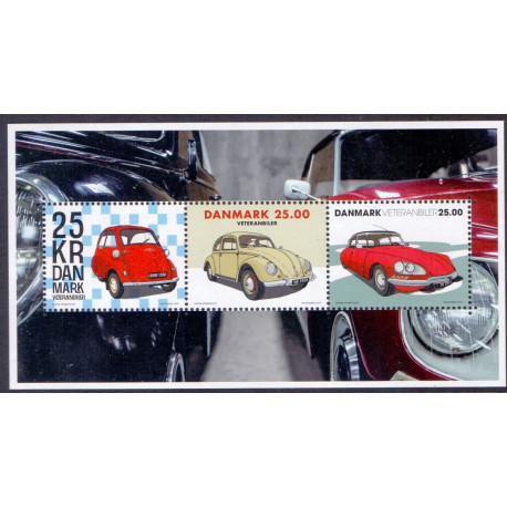2017. Veteranbiler, miniark, AFA nr. 1906A, postfrisk Stemplet FDC