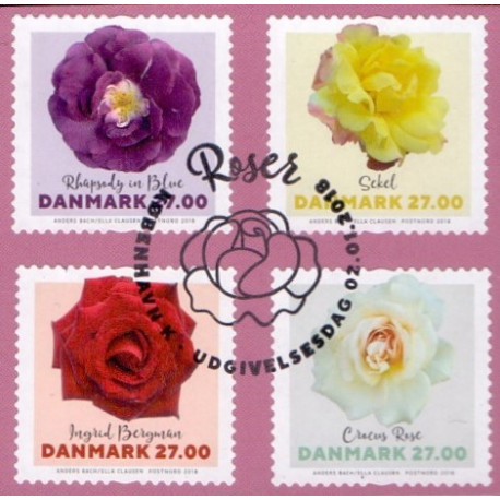 2018. Roser, AFA nr. 1927-31, postfrisk Stemplet FDC