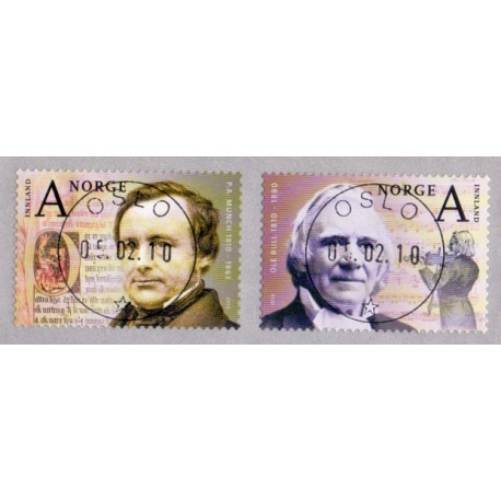 Norge. 2010. Norske personligheder AFA nr. 1707-08 ** stemplet postfrisk FDC