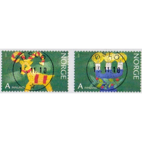 Norge. 2010. Julefrimærker. AFA nr 1734E-35E **   stemplet postfrisk FDC