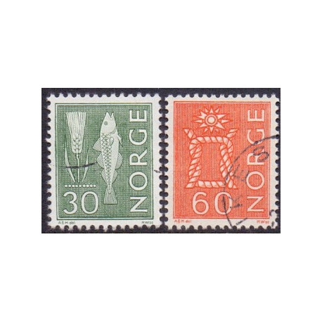 Norge. 1967. Farveændringer. i FLOUR AFA nr. 537F-38F  **  stemplet postfrisk FDC