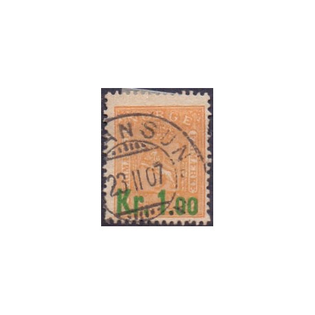 Norge. 1905. 1,00 Kr. Provisorier. AFA nr. 62 **  Postfrisk ubrugt stemplet st.