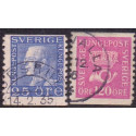 Sverige. 1934. Båndmærker 25-120 Øre HVIDT papir, AFA nr. 223-24 st. (2)  postfrisk stemplet FDC st,
