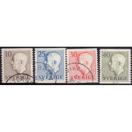 Sverige. 1954. Farve og suppleringsværdier, AFA nr. 396-99  postfrisk stemplet FDC st,