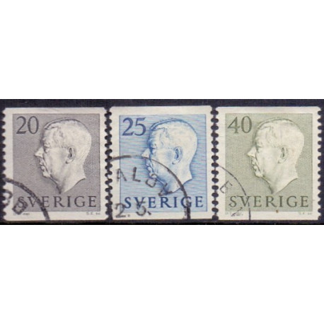 Sverige. 1957. Ny gravering, 20-45 Øre. AFA nr. 437-39 **   postfrisk stemplet FDC st,