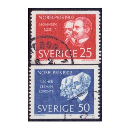 Sverige. 1962. Nobelpristager 1902. AFA nr. 506-07 **  postfrisk stemplet FDC st,