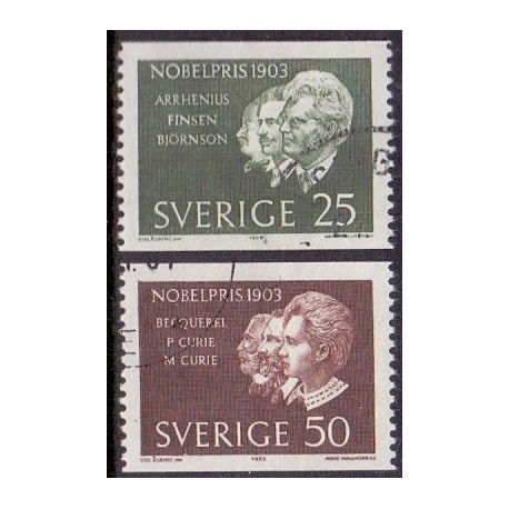Sverige. 1963. Nobelpristager 1903. AFA nr. 519-20 **  postfrisk stemplet FDC st,