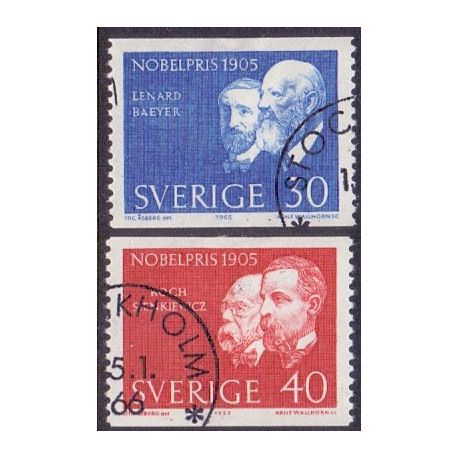 Sverige. 1965. Nobelpristager 1905. 30-40 Øre.  AFA nr. 548-49 **     postfrisk stemplet FDC st,