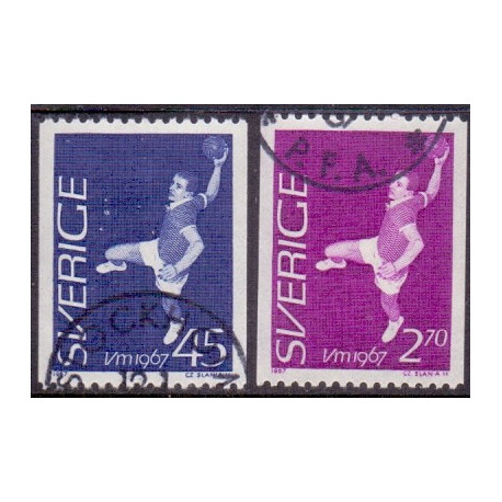 Sverige. 1967. VM i håndbold, 45 Øre-2,70 kr. AFA nr 574-75 **  postfrisk stemplet FDC st,