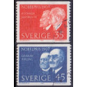 Sverige. 1967. Nobelpristager 1907 35-45 Øre,  AFA nr. 602-03 **   postfrisk stemplet FDC st,