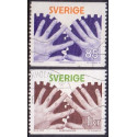Sverige. 1976. Arbejderbeskyttelse 85 Øre-1 kr. AFA nr. 965-66 **   postfrisk stemplet FDC st,