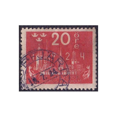 Sverige. 1924. Verdenspostkongres, 20 Øre, AFA nr. 162 **   postfrisk stemplet FDC st,