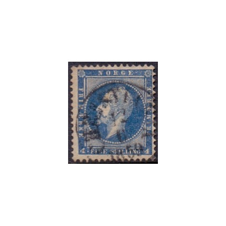 Norge. 1856-57. 4 Sk. Blå, AFA nr 4 stemplet  st. stemplet postfrisk