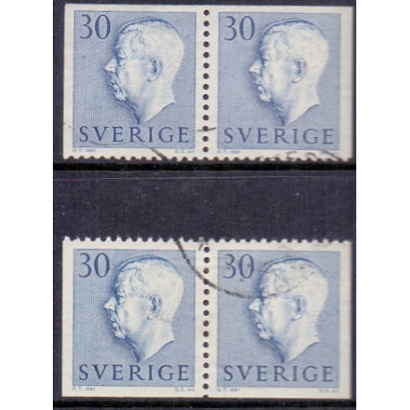 Sverige. 1957. Farveændringer og nye værdier, 2 vinkelsider, AFA nr. 433Dvo-433Dhn ** (2)    postfrisk stemplet FDC st,