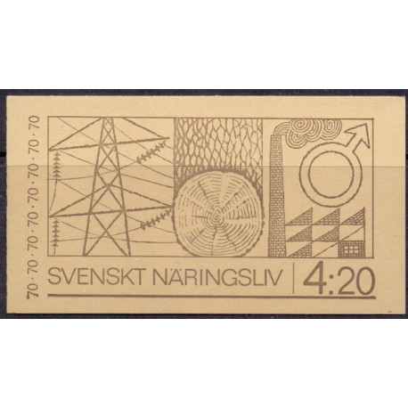 Sverige. 1970. Svensk næringsliv, Hæfte med svensk tekst.AFA nr. 690Co-695Cn **   postfrisk stemplet FDC st,