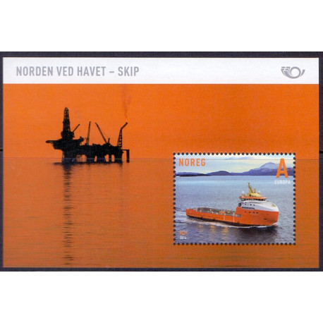 Norge. 2014. Norden ved havet, miniark. AFA nr 1840 **    stemplet postfrisk FDC