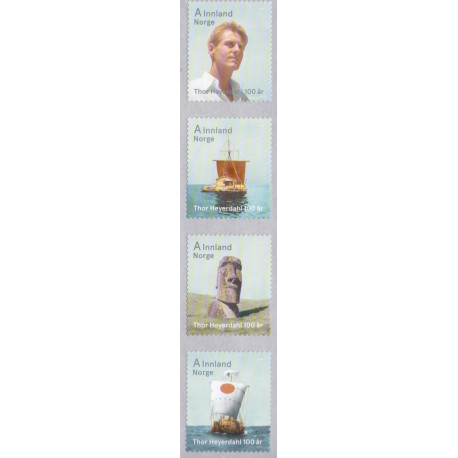 Norge. 2014. Thor Heyerdahl. AFA nr 1844-47 **   stemplet postfrisk FDC