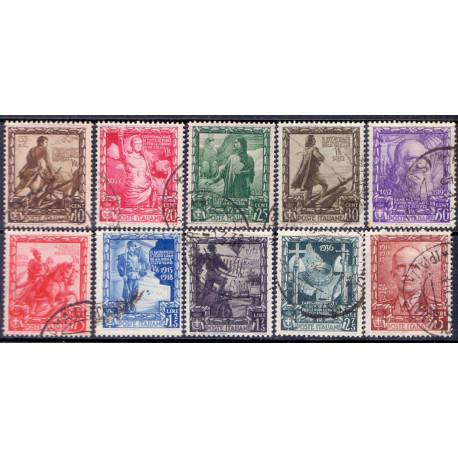 italy/Italien. 1938 Jubilæum for marchen mod Rom.AFA nr. 536-545 st.