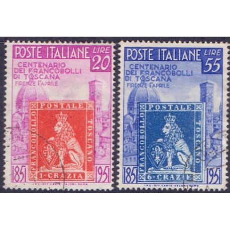 italy Italien. 1951. Toscanas frimærker. AFA nr. 746-47 st.