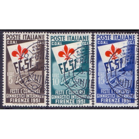 italy Italien. 1951. Firenze gymnastik AFA nr. 754-56 st.